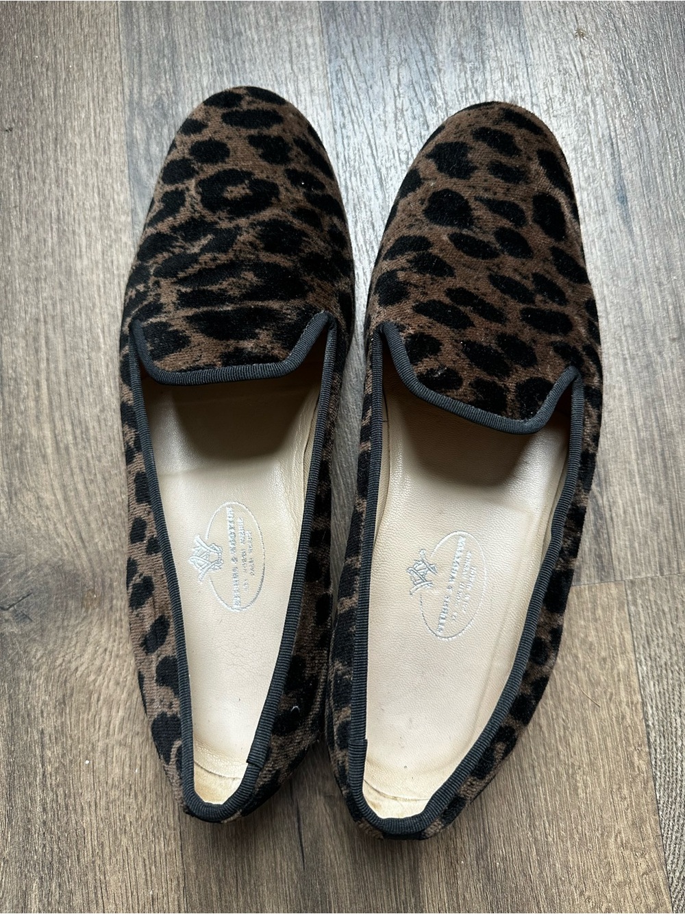 Stubbs & Wootton Leopard Print Slip-On Loafers - Picture 3 of 4
